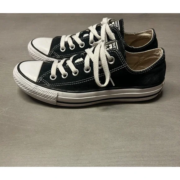 Converse All Star Low Top Sneakers Black Canvas‎ Women's Size 7 Casual Shoes - Picture 8 of 14